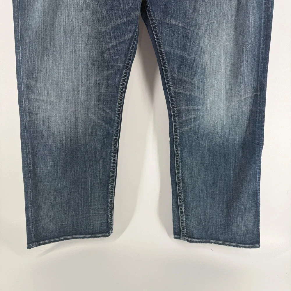 Silver Jeans Co Zac Relaxed Fit Straight Leg Jeans Blue W40 L30 M42408RAS301